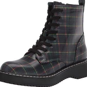 Madden Girl Plaid Currt Combat Moto Boots